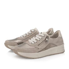 Load image into Gallery viewer, RIEKER Danielle N8114 Taupe/Bronze Ladies Leather Zip Sneaker
