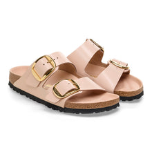 Load image into Gallery viewer, BIRKENSTOCK Arizona Big Buckle High Shine New Beige Leather Patent Slides