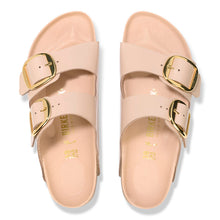 Load image into Gallery viewer, BIRKENSTOCK Arizona Big Buckle High Shine New Beige Leather Patent Slides