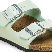 Load image into Gallery viewer, BIRKENSTOCK Kids Arizona Surf Green Patent Slides