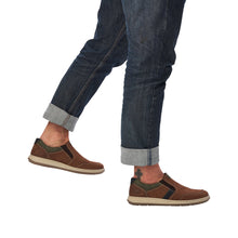 Load image into Gallery viewer, Rieker 17371 Brown Leather Mens Slip On Shoe