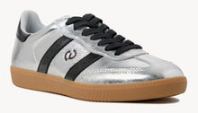 Load image into Gallery viewer, GOODSOLE Parallel Sneaker in Silver/Black Leather