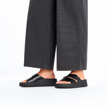Load image into Gallery viewer, BIRKENSTOCK Almina Exquisite Black Smooth Leather Slide