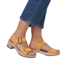 Load image into Gallery viewer, REMONTE by Rieker Mandarine Ladies Leather Heeled Sandal (D0N52)