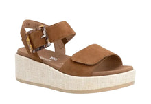 Load image into Gallery viewer, REMONTE by Rieker Shirley Ladies Tan Suede Wedge Sandal (D1N54)