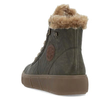 Load image into Gallery viewer, REMONTE by Rieker Fi D1T72 Womens Olive Fur Tex Leather Ankle Zip Lace Boot