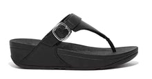 Load image into Gallery viewer, Fitflop Lulu Black Leather Adjustable Toe Post Sandal | Soul 2 Sole Shoes