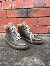 Load image into Gallery viewer, REMONTE by Rieker Fi D1T72 Womens Olive Fur Tex Leather Ankle Zip Lace Boot