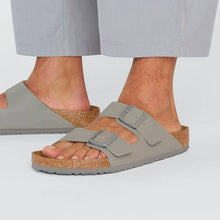 Load image into Gallery viewer, BIRKENSTOCK Arizona Saffiano Stone Coin Birko Flor Sandal