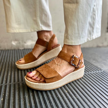 Load image into Gallery viewer, REMONTE by Rieker Shirley Ladies Tan Suede Wedge Sandal (D1N54)
