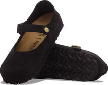 Load image into Gallery viewer, BIRKENSTOCK MANTOVA BLACK SUEDE LEATHER SHOE