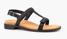 Load image into Gallery viewer, SILVER LINING Bardia Plaited Leather Sandal in Black