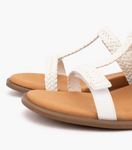 Load image into Gallery viewer, SILVER LINING Bardia Plaited Leather Sandal in White