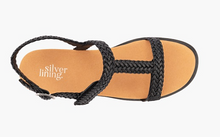 Load image into Gallery viewer, SILVER LINING Bardia Plaited Leather Sandal in Black