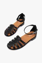 Load image into Gallery viewer, SILVER LINING Betsy Closed Toe Leather Sandal in Black