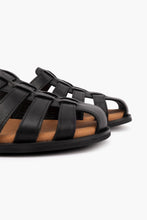 Load image into Gallery viewer, SILVER LINING Betsy Closed Toe Leather Sandal in Black