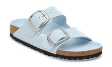 Load image into Gallery viewer, BIRKENSTOCK Arizona Big Buckle High Shine Baby Blue Leather Slides