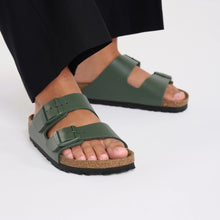 Load image into Gallery viewer, BIRKENSTOCK Arizona Thyme Smooth Leather Slides