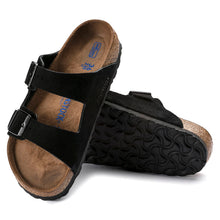Load image into Gallery viewer, BIRKENSTOCK Arizona Black Suede Softbed Slides