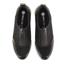 Load image into Gallery viewer, REMONTE by Rieker Cleo D0T08 Black Leopard Multi Ladies Front Zip Sneaker