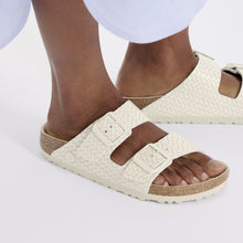 Load image into Gallery viewer, BIRKENSTOCK Arizona Semi Exquisite Woven Embossed Ecru Leather