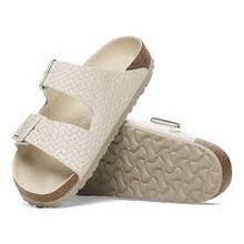 Load image into Gallery viewer, BIRKENSTOCK Arizona Semi Exquisite Woven Embossed Ecru Leather