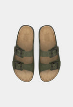 Load image into Gallery viewer, ECCO Cozmo Smokey Olive Mens Buckle Leather Sandal