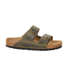 Load image into Gallery viewer, BIRKENSTOCK Arizona Soft Bed Faded Khaki Oiled Leather Slides