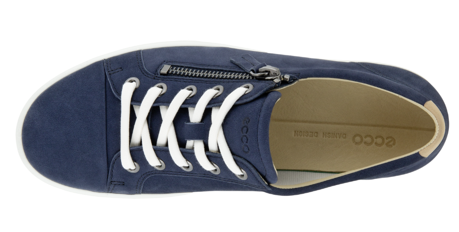 ECCO Soft 7 Ladies Leather Zip Sneaker in Night Sky SOUL 2 SOLE