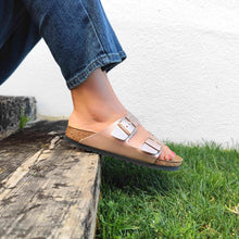 Load image into Gallery viewer, BIRKENSTOCK Arizona Copper Birko Flor Ladies Slides