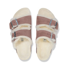 Load image into Gallery viewer, BIRKENSTOCK Arizona Faded Purple Suede/Shearling Slides