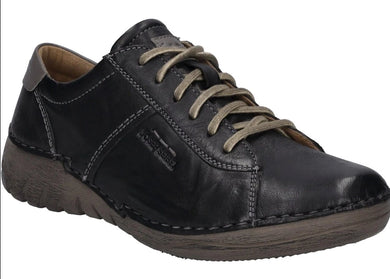 JOSEF SEIBEL Felicia 02 Black Leather Lace Up Walking Shoe | Soul 2 Sole Shoes