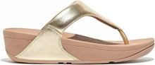 Load image into Gallery viewer, Fitflop Lulu Gold Leather Toe Post Sandal