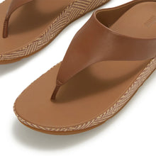 Load image into Gallery viewer, Fitflop Lulu Lux Tan Graphic Weave Leather Toe-Post Sandals