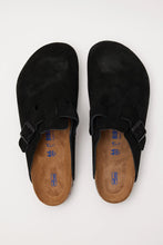Load image into Gallery viewer, BIRKENSTOCK Boston Softbed Black Suede Leather Clog