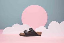 Load image into Gallery viewer, BIRKENSTOCK Arizona Black Smooth Leather Slides
