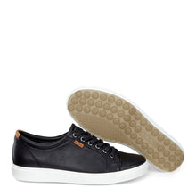 Load image into Gallery viewer, ECCO Soft 7 Mens Black Leather Sneaker with White Sole