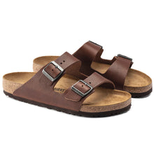 Load image into Gallery viewer, BIRKENSTOCK Arizona Vintage Wood Roast Natural Leather Slides