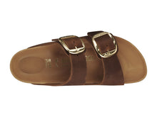Load image into Gallery viewer, BIRKENSTOCK Arizona Big Buckle Oiled Cognac Leather Slides