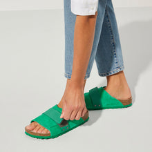 Load image into Gallery viewer, BIRKENSTOCK Kyoto Bold Green Suede/Nubuck Leather Slide