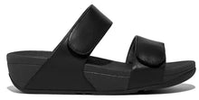 Load image into Gallery viewer, FITFLOP LULU BLACK ADJUSTABLE LEATHER SANDAL