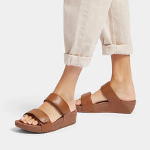 Load image into Gallery viewer, Fitflop Lulu Tan Adjustable Leather Sandal