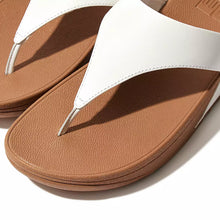 Load image into Gallery viewer, Fitflop Lulu White Leather Toe Post Sandal