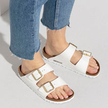 Load image into Gallery viewer, BIRKENSTOCK Arizona White Patent BF Slides