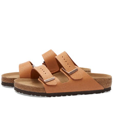 Load image into Gallery viewer, BIRKENSTOCK Arizona Earthy Vegan Pecan BirkiBuc/Microfibre Slides
