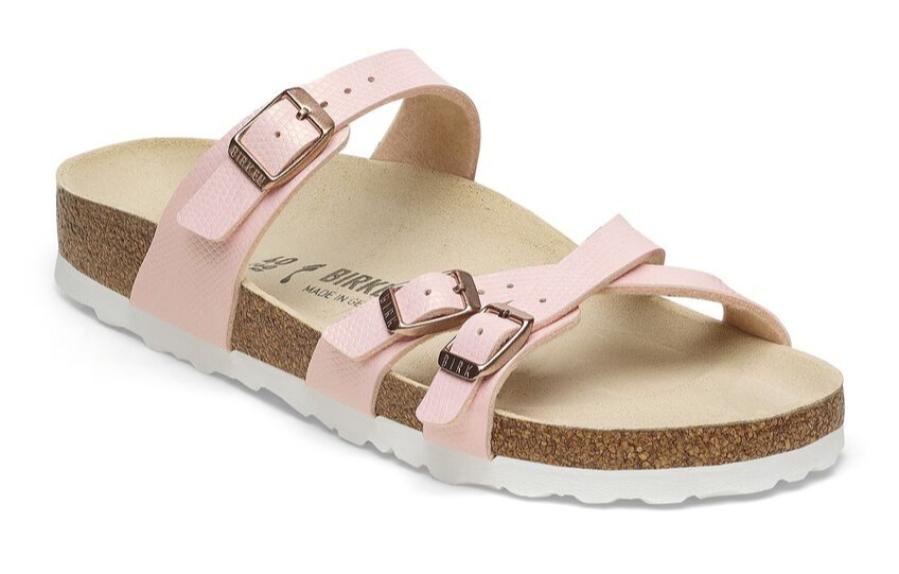 BIRKENSTOCK Franca Shiny Embossed Light Rose Sandal