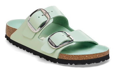 BIRKENSTOCK Arizona Big Buckle High Shine Surf Green Leather Slides | Soul 2 Sole Shoes