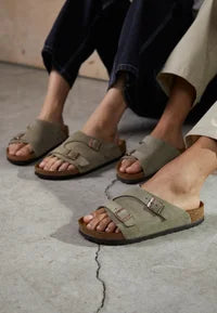 BIRKENSTOCK Zurich (Classic Footbed) Suede Taupe Slide