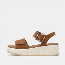 Load image into Gallery viewer, REMONTE by Rieker Shirley Ladies Tan Suede Wedge Sandal (D1N54)
