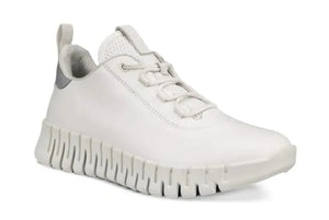 Ecco Gruuv Flexible Sole White Ladies Leather Sneaker